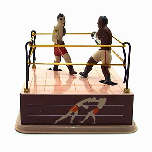 SUCHUANGUANG Estilo Vintage Juguete de hojalata Anillo de Boxeo Boxeadores de Lucha con Llave de Cuerda Regalo Retro