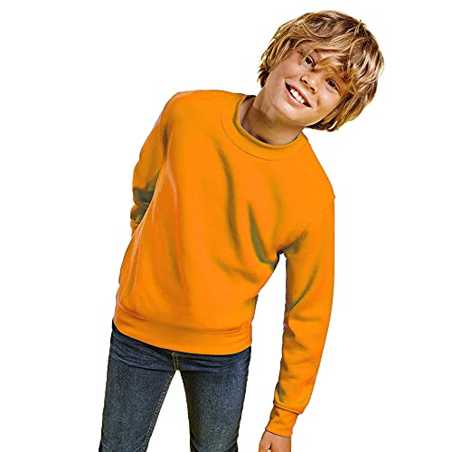 Sudadera Colores para niños con diseño clásico, Cuello, puños y Cinturilla de Punto de canalé – Sudadera Cómoda, cálida, Lisa y Elegante (Naranja, 1/2 Años)