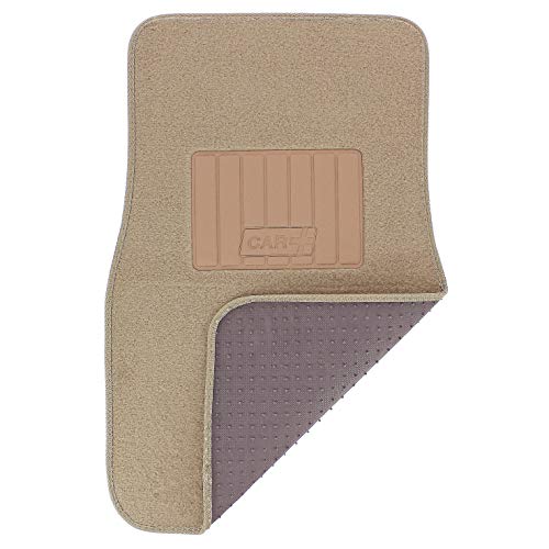 Sumex PLUSH03 Alfombra para Coche Universal de Moqueta, de Color Beige, Antideslizante y Talonera Reforzada,