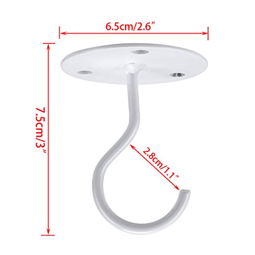 Sumnacon - 4 ganchos de techo para colgar en la pared, colgantes, candelabros, platos, macetas, colgadores, para lámparas, comederos de pájaros, macetas, linternas （blanco)