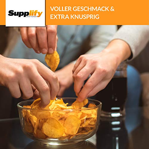 Supplify - Patatas fritas altas en proteína. Aperitivo de clara de huevo ideal para fitness. Sustitutivo del suero de leche y las barritas proteicas.