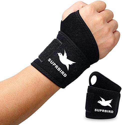 SUPRBIRD Muñequeras Deportivas Ajustable, (1 Par) Transpirable Neopreno Ayuda a con Túnel Carpiano RSI Artritis Tendinitis y Dolores de Muñequeras