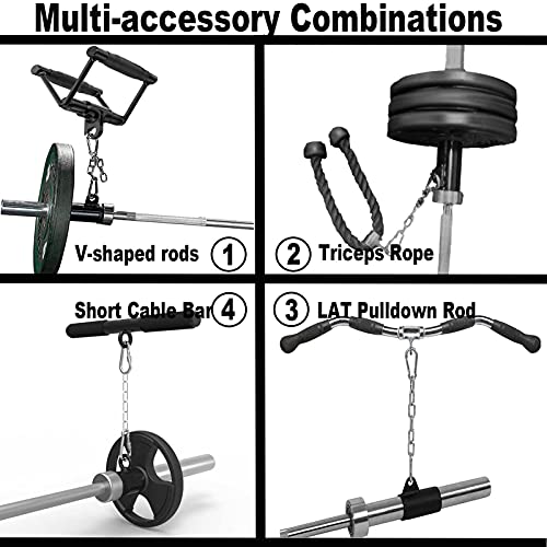 Taeku Plataforma de Remo en T con Cadena Ojal Giratorio Completo de 360° Se Adapta a la Barra Olímpica de Mancuernas para el Ejercicio de los Hombros y los Músculos Centrales Mango