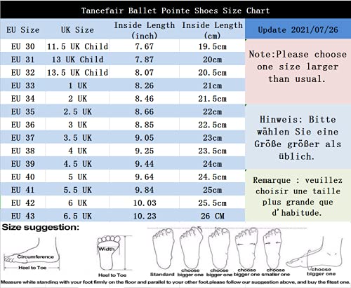 Tancefair Zapatillas de Ballet Stain con Banda Cosida y Almohadillas de Silicona para los Dedos de los pies para niñas y Mujeres