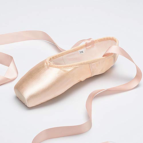 Tancefair Zapatillas de Ballet Stain con Banda Cosida y Almohadillas de Silicona para los Dedos de los pies para niñas y Mujeres