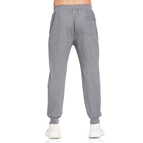 Tansozer Pantalones Deportivos para Hombre Jogger Deportivo Entrenamiento Fitness Pantalones Casual Deporte Slim Fit Cintura Elástica Ajustable Gris M