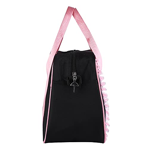 Tbest Bolsa de Baile para Niña,Bolsa de Ballet Latina Bolsa de Hombro de Baile Bolsa de Ballet Niña Bolsa de Danza Gimnasia Deportes Cremallera Bolso de Mano para Niños Infantil(12-Negro)