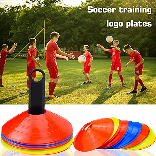 TDDL 20 Piezas de Mini Conos de Disco de platillo, Accesorios de Entrenamiento de Seguridad con asa de Transporte y Bolsa de Red para Juegos de fútbol, Atletismo UVM, marcadores de Campo