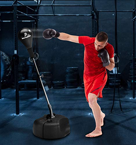 Tech Tools - Saco de Boxeo con Soporte, Altura Ajustable, Saco de Boxeo Independiente, Ideal para Artes Marciales Mixtas, Alivio del estrés y Fitness, Pro