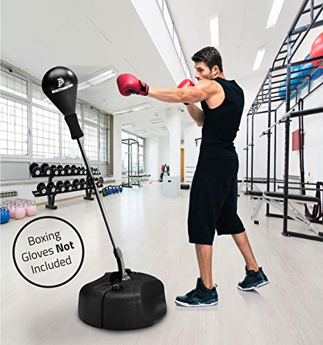 Tech Tools - Saco de Boxeo con Soporte, Altura Ajustable, Saco de Boxeo Independiente, Ideal para Artes Marciales Mixtas, Alivio del estrés y Fitness, Pro