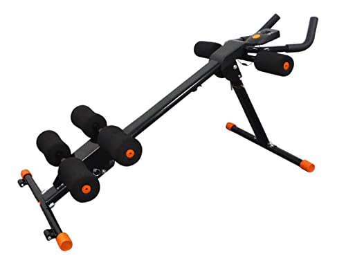 TechFit Dispositivo para Modelado de Abdomen y Cintura, Vertical, Plegable, AB Trainer, Mejorador de Resistencia (Negro)