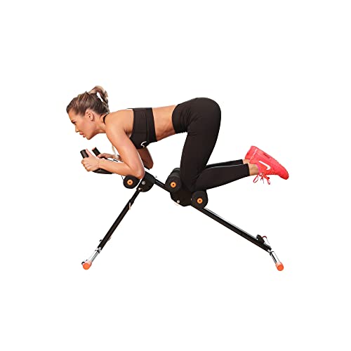 TechFit Dispositivo para Modelado de Abdomen y Cintura, Vertical, Plegable, AB Trainer, Mejorador de Resistencia (Negro)