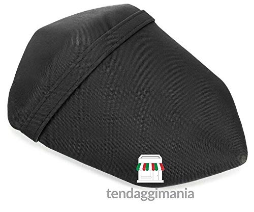 tendaggimania ® Piel sintética antideslizante negra para sillones, asientos de coche, moto-gimnasio, piel sintética elástica con grano medio, 140 cm, venta por medio metro