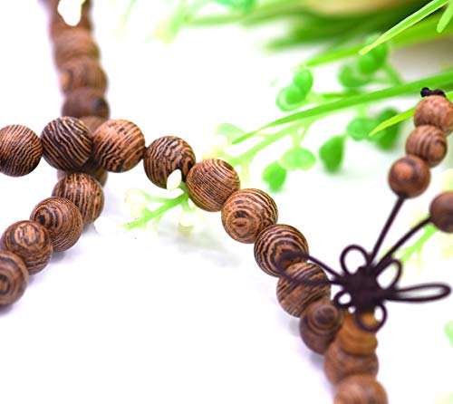 Thajaling 108 Cuentas de Oración Pulsera Mala, Madera Natural Budista Tibetano Buda Meditación Collar Mala Pulsera