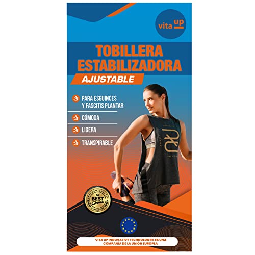 Tobillera Estabilizadora para Esguince y Fascitis Plantar, Protector de Compresión Ajustable y Elástico para el Tobillo, Hombre y Mujer, Deportiva, Correr, Boxeo, Fútbol y Otros