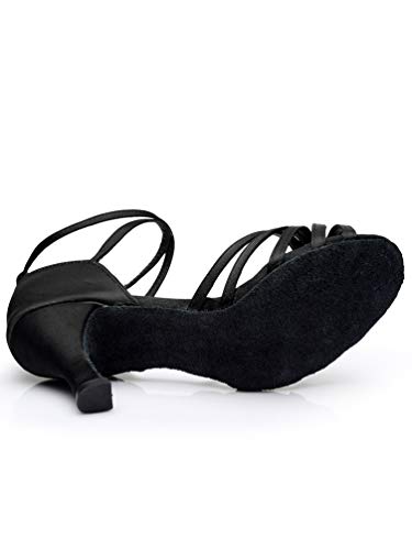 Tookang Mujeres Zapatos Latinos de Baile Zapatillas de Salón Salsa Performance Calzado de Danza (Tacón 7CM)