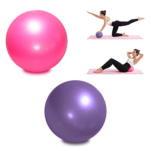 TopBine 2 Piezas Pelota de Pilates para Yoga, Barra, Entrenamiento y Terapia Física, Mejora el Equilibrio, Fuerza de Núcleo, Dolor de Espalda y Postura, Viene con Paja Inflable