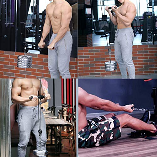 Topfinder Barra Recta Biceps DIY Barra de Tracción Poleas Gimnasio en Casa Musculacion Barra de Dominadas con Asas Blandas y Mosquetón (Barra Recta)