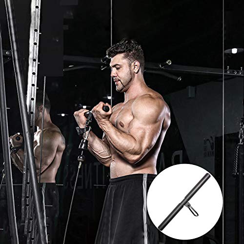 Topfinder Barra Recta Biceps DIY Barra de Tracción Poleas Gimnasio en Casa Musculacion Barra de Dominadas con Asas Blandas y Mosquetón (Barra Recta)