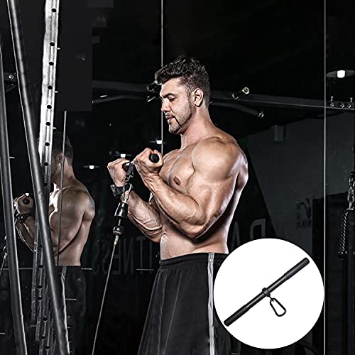 Topfinder Barra Recta Giratoria Biceps DIY Barra de Tracción Poleas Gimnasio en Casa Musculacion Barra de Dominadas con Asas Blandas y Mosquetón (Barra Recta Giratoria)