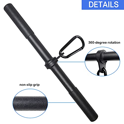 Topfinder Barra Recta Giratoria Biceps DIY Barra de Tracción Poleas Gimnasio en Casa Musculacion Barra de Dominadas con Asas Blandas y Mosquetón (Barra Recta Giratoria)