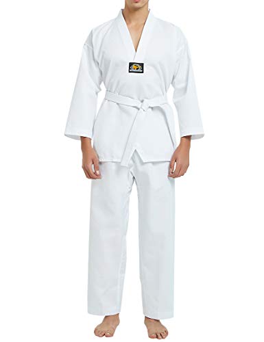 TopTie 7.5 oz Artes Marciales Taekwondo Uniforme de Estudiante con cinturón Blanco