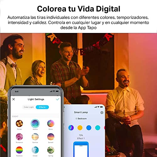 TP-Link Tapo L900-5 - 5M Wi-Fi Tiras LED de 12 V, 16 millones de colores con 2100 mcd, óptimo para la familia, sincronización con música, compatible con Google y Alexa