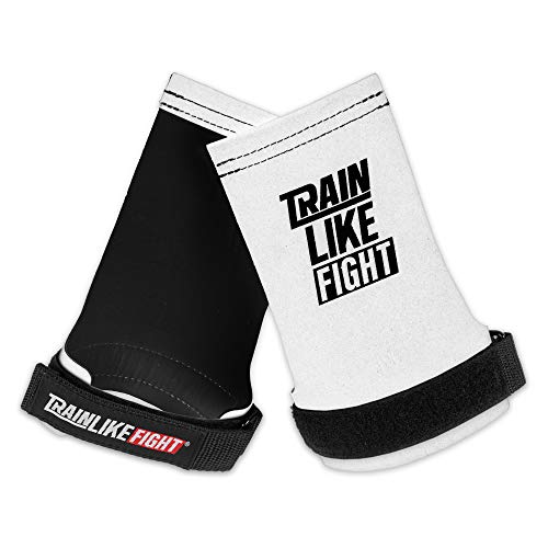 TRAINLIKEFIGHT Icon Reverse 0H - Calleras para Cross Training, calistenia, Ejercicios gimnásticos, protección para Tus Manos - White-Black - M