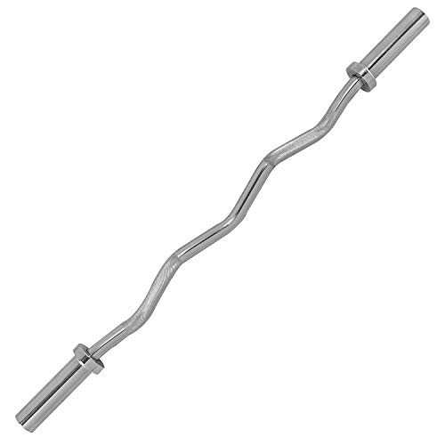 Tunturi Barbells Barra Curl Olímpica, Unisex Adulto, Plateado, 120 cm