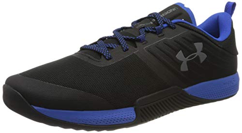 Under Armour UA TriBase Thrive, Zapatillas Deportivas para Interior Hombre, Negro (Black/Versa Blue/Pitch Gray), 42 EU