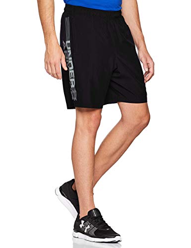 Under Armour Woven Graphic Wordmark, pantalón corto hombre, Negro (Black / Zinc Gray) , S