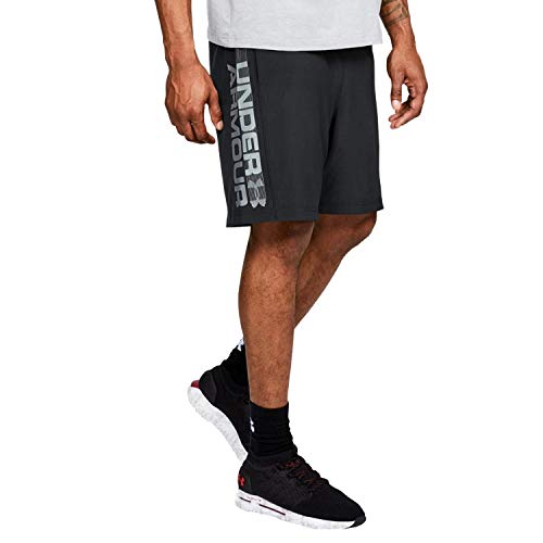 Under Armour Woven Graphic Wordmark, pantalón corto hombre, Negro (Black / Zinc Gray) , S