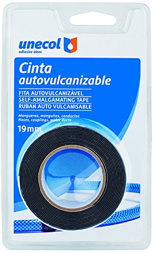 Unecol 8444 Cinta Auto vulcanizable (blíster con Rollo), Negro, 2,5 m x 19 mm