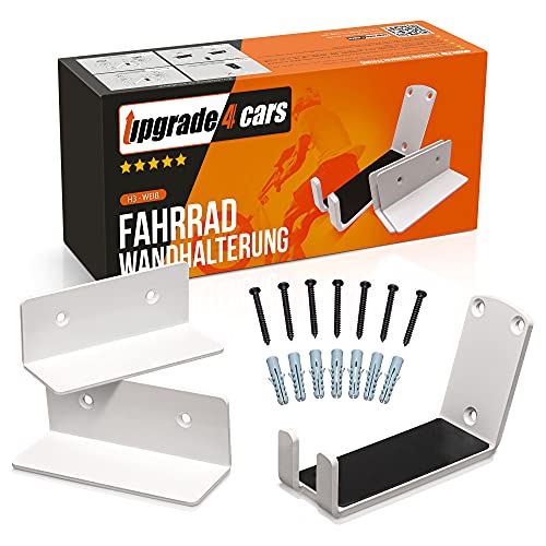 Upgrade4cars Soporte Bicicletas Pared Pedal | Colgador Bici Horizontal Blanco | Soportes para Colgador Bicicleta | Accesorios Bicis