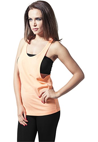 Urban Classics Ladies Loose Burnout Tanktop Camiseta de Deporte, Naranja (Neonorange), Small (Talla del Fabricante: Small) para Mujer