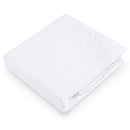 Utopia Bedding Impermeable Protector De Colchón 135 x 190 cm, Premium Funda De Colchón De Rizo 200 gsm, Transpirable, Elástico En Todo El Contorno