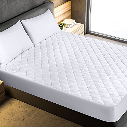 Utopia Bedding - Protector de colchón Acolchado (160x200 cm) - Microfibra - Transpirable - Funda para colchon estira hasta 30 cm de Profundidad - 160 x 200 cm, Cama 160