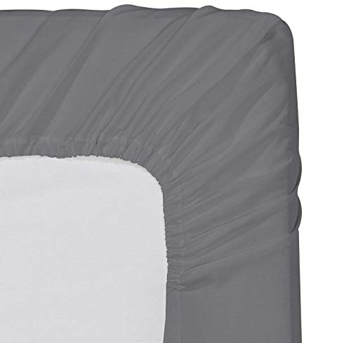 Utopia Bedding Sabana Bajera 150x200 - Gris - Bolsillo Profundo - Microfibra Cepillada (Cama 150)