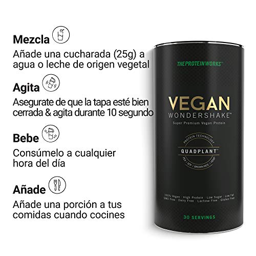 Vegan Wondershake | Chocolate Blanco Y Cacahuetes | Batido Proteico Vegano | Super Suave, Gran Sabor | THE PROTEIN WORKS | 30 Servicios