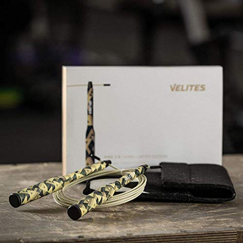 Velites Vropes Fire 2.0 Acabado Kamo Edición Especial | Comba de Competición Lastrable para Atletas de Crosstraining | Saltos Dobles Dominados.