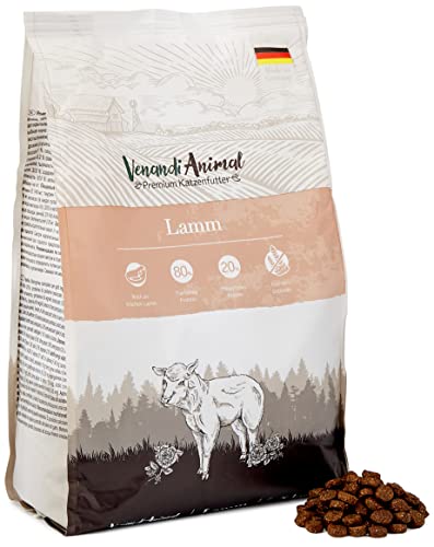 Venandi Animal - pienso seco para Gatos - Cordero como pienso seco - Completamente Libre de Cereales - 1,5 kg