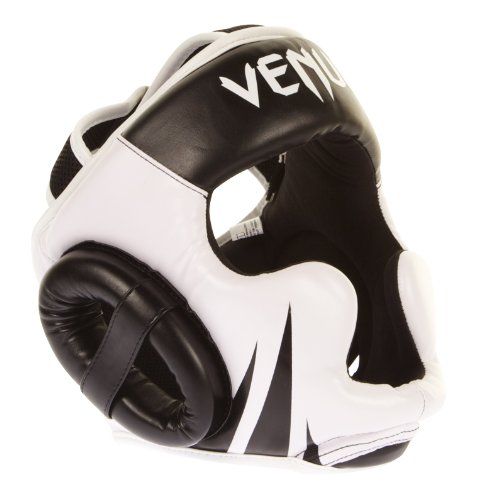 Venum Challenger 2.0 Casco MMA, Unisex Adulto, Negro/Blanco, Talla Única + Kontact Vendas De Boxeo, Unisex Adulto