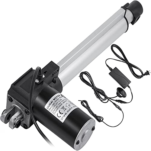 VEVOR Actuador Lineal Motor 6000 N Ajustable 380-610 mm, Actuadores de Movimiento DC 24-29 V, Lineal Actuador Ruido Bajo para Mesa Elevadora Sillón de Masaje Cama Elevadora y Plataforma Elevadora