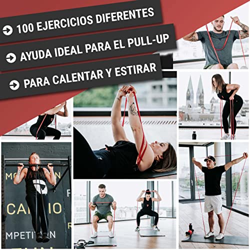 VIA FORTIS Banda Elástica de Resistencia Cuerda de Fuerza para Fitness, Crossfit, Pilates, Estiramientos| Incluye Bolsa de Transporte | 5 Niveles de Resistencia Diferentes (4 - Strong (Verde))