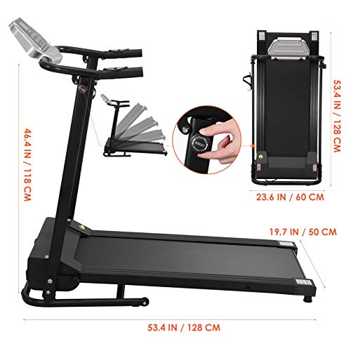 VICASKY Cinta de Correr eléctrica, Cinta de Correr motorizada 1.5HP Velocidad 1-10 km/h Ajustable Máquina de Correr Plegable para casa o Oficina, Entrega en 3-7 días(EU Plug)