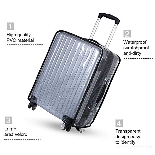 Vicloon Funda de Maleta, 30-Pulgadas Cubierta de Maleta Protector de Equipaje, Material de PVC Transparente Viajar Protector de Equipaje, Reutilizable, Lavable, Impermeable y a Prueba de Polvo