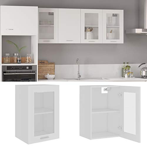 vidaXL Armario de Cocina Muebles Mobiliario Duradero Mesa de Trabajo Almacenamiento Cuencos Platos Ollas Alacena de Aglomerado Blanco 40x31x60 cm