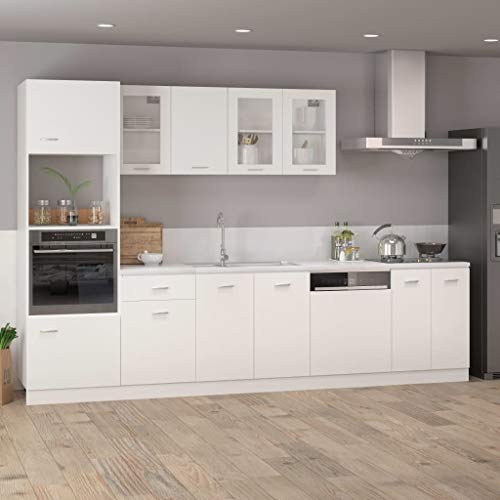 vidaXL Armario de Cocina Muebles Mobiliario Duradero Mesa de Trabajo Almacenamiento Cuencos Platos Ollas Alacena de Aglomerado Blanco 40x31x60 cm