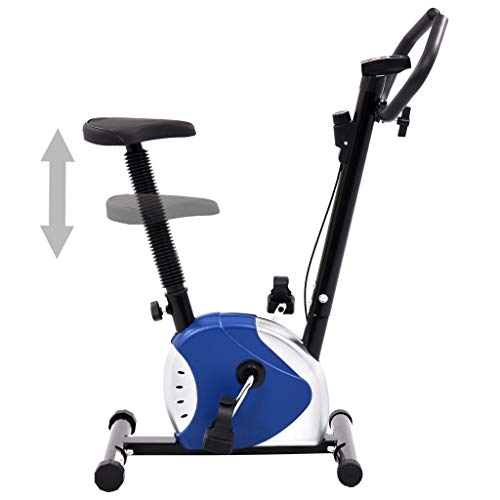 vidaXL Bicicleta Estática con Resistencia de Cinta Casa Gimnasio Fitness Entrenamiento Deporte Ejercicio Cardio Actividades Musculación Máquina Azul