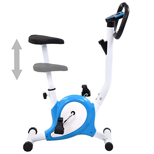 vidaXL Bicicleta Estática con Resistencia de Cinta Casa Gimnasio Fitness Entrenamiento Deporte Ejercicio Cardio Actividades Musculación Máquina Azul